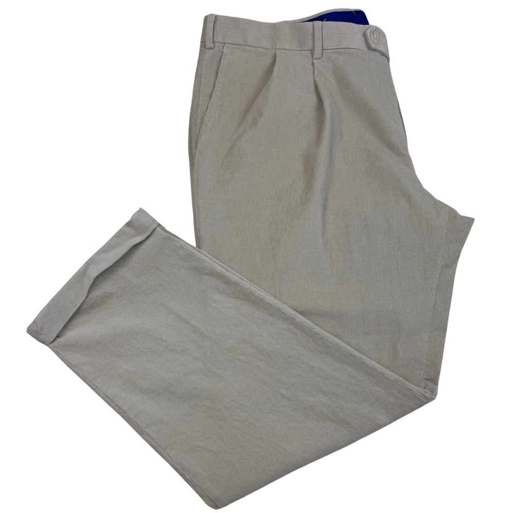 Lauren Ralph Lauren Corduroy Pants Mens Pleated Cuffed Hem Stretch 43Wx29L Brown